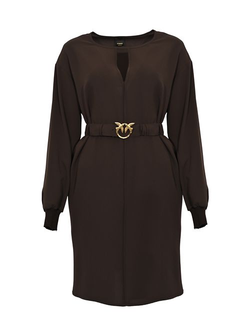 Abito corto Sfumato in crêpe tecnico Marrone PINKO | 105586 A2QWM04